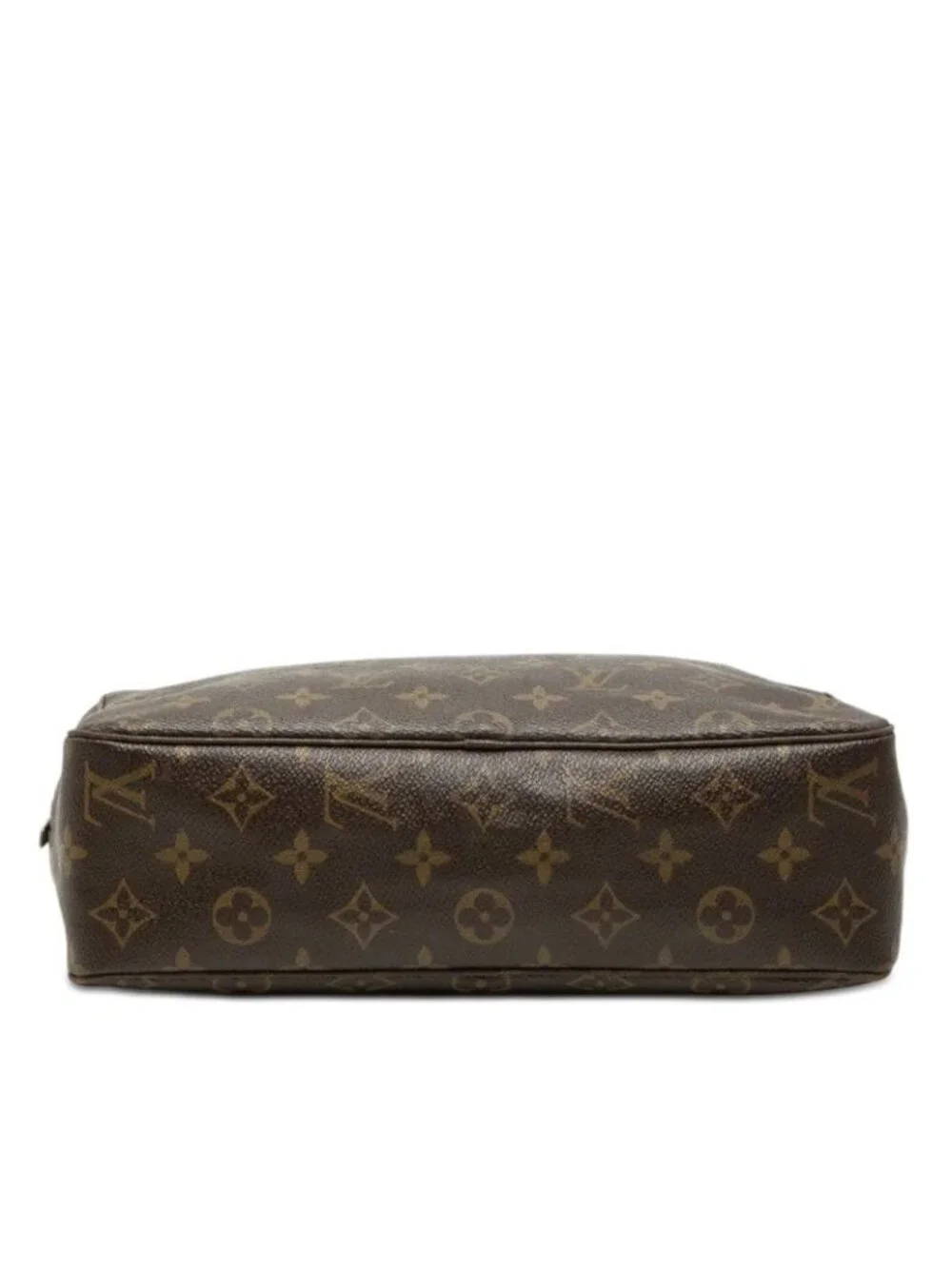 Louis Vuitton Monogram Trousse Toilet 28 Clutch Brown Leather